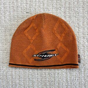 Y2K Easton Synergy Skull hat Beanie Burnt Orange Hockey Grunge Skater 2000's